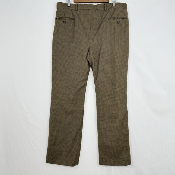 Paul Frederick Men’s 35x30 Brown Pleated Dress Pants Cuffed 100% Wool - Picture 3 of 16